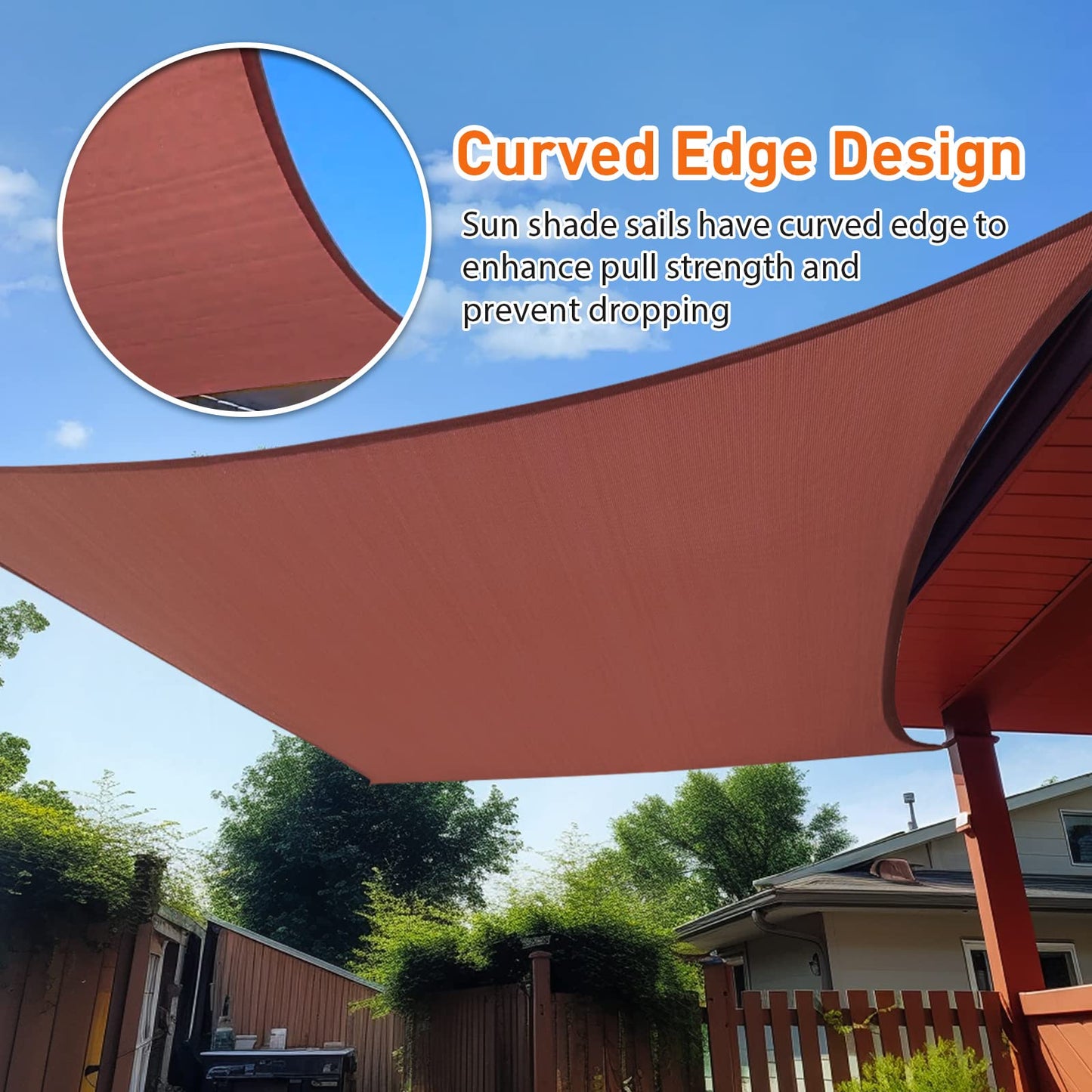 12x16ft Sunshade Sail UV Protection Waterproof Shade Sail for Garden & Patio