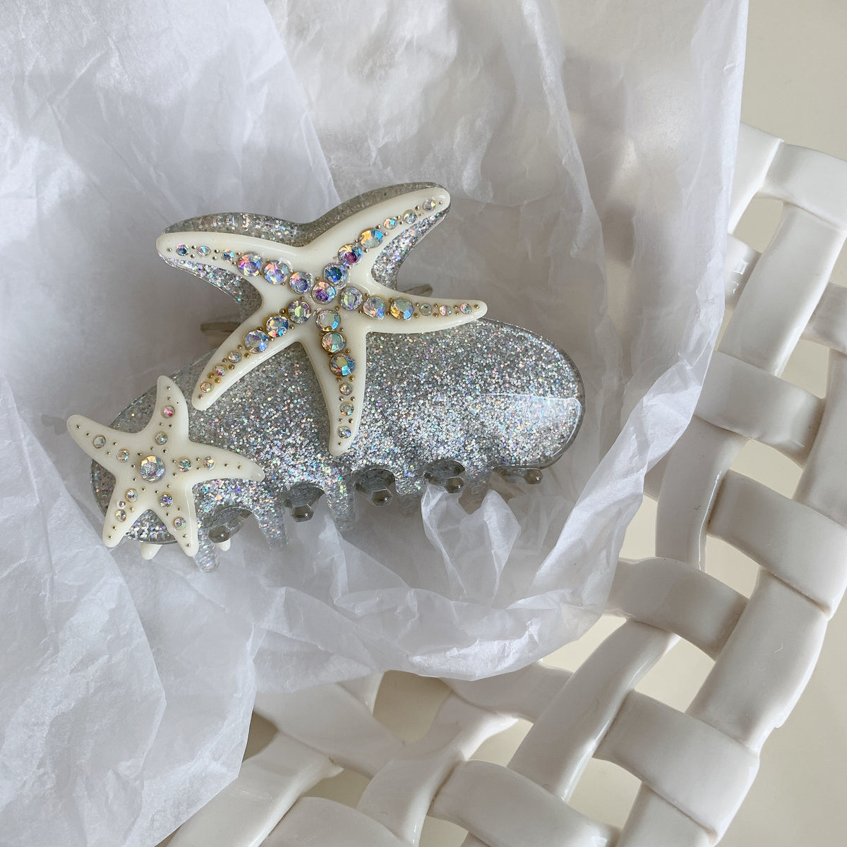 Korean Style Large Hair Clip with Diamond Accent - Multiple Colors