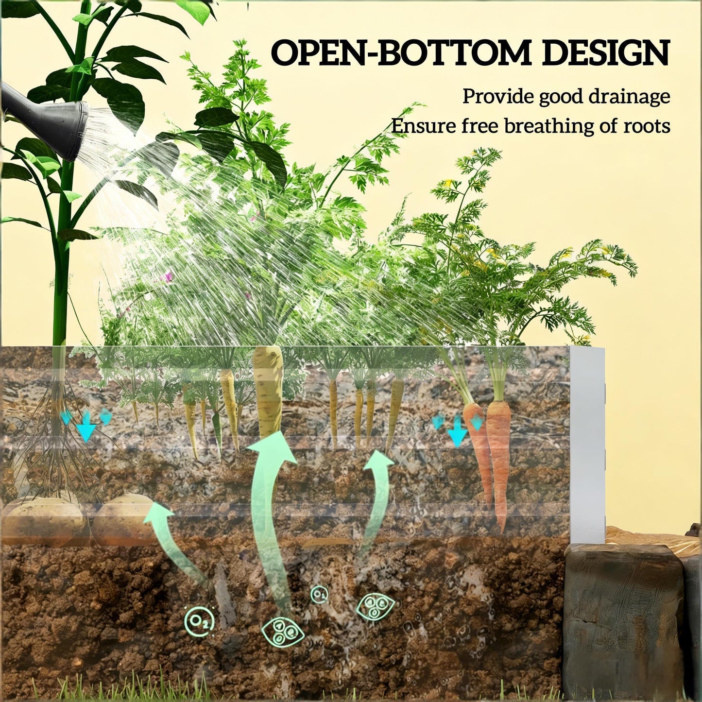 Metal Raised Planter Box - Galvanized Steel Garden Bed - Silver