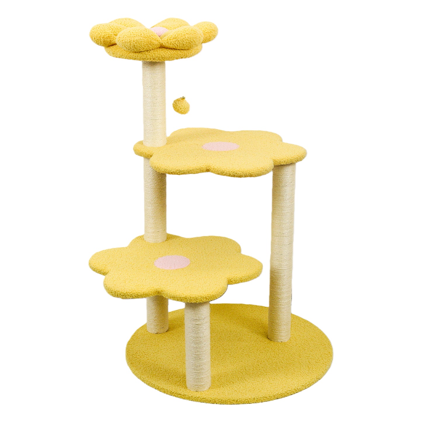 Yellow Multi-Level Cat Tree with Removable Perch & Scratching Posts - Climbing & Resting Tower