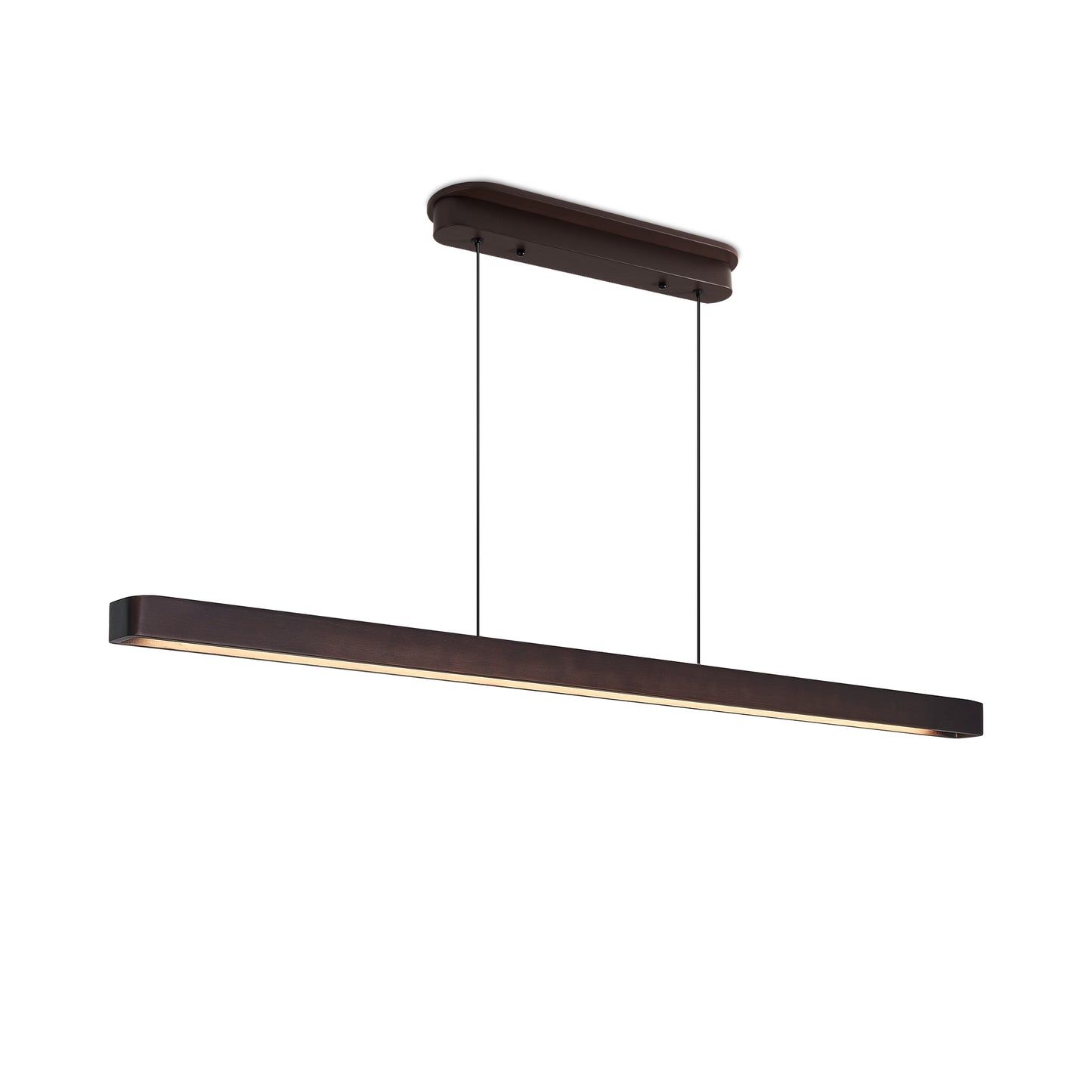 51-Inch Walnut Wood Modern LED Pendant Light for Kitchen & Dining