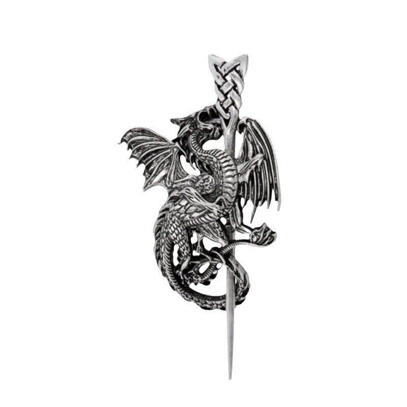 Retro Viking Dragon Hairpin Women's Hair Accessory Nordic Style