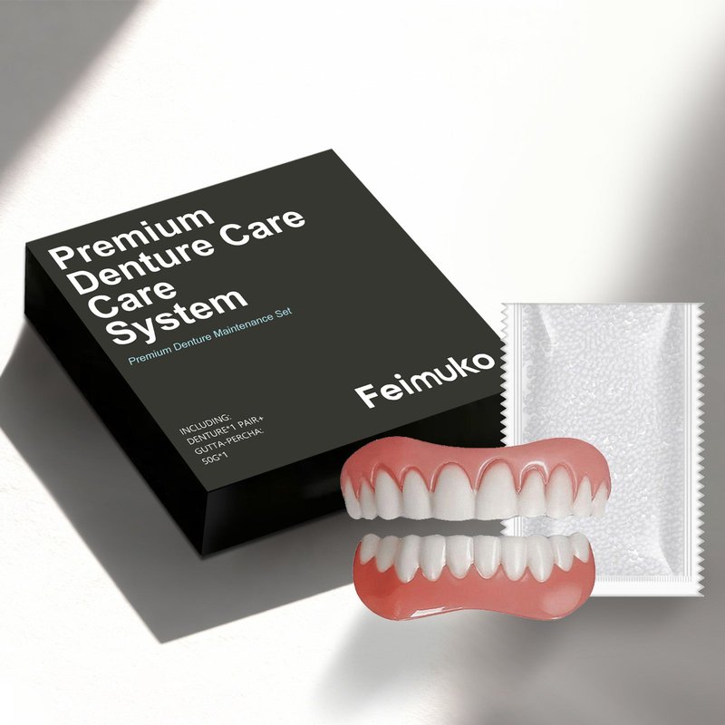 Dental Prosthesis Set - Resin Teeth Cap with Adhesive