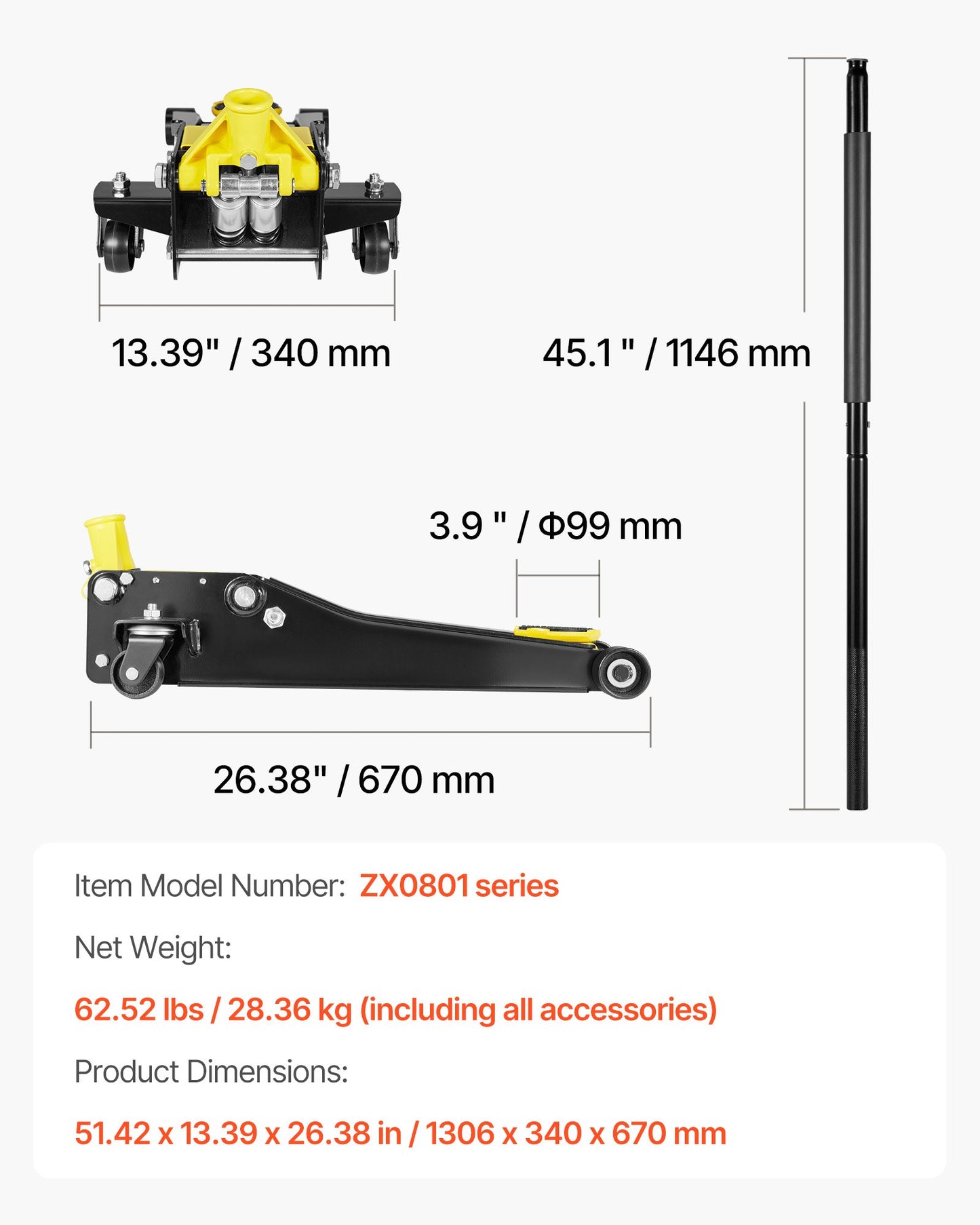2 Ton Hydraulic Floor Jack for Cars - Low Profile Steel Trolley Lift with Dual Pistons