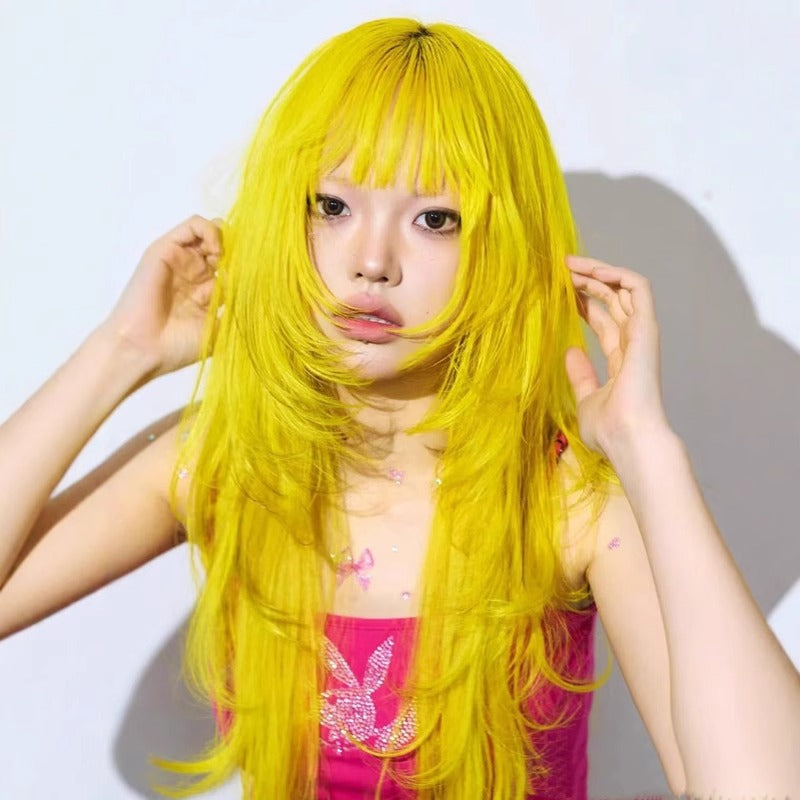 High-Temperature Resistant Synthetic Wig - Long Straight Full Head Hair, All Face Shapes