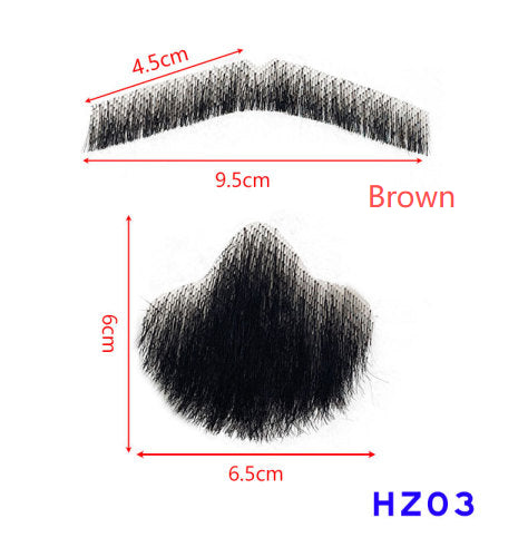 Hand-Woven Fake Beard & Eyebrow Makeup Props for Film & TV