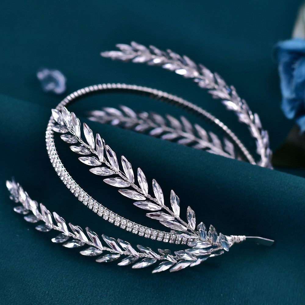 Silver Rhinestone Hair Band for Wedding Bride Headwear