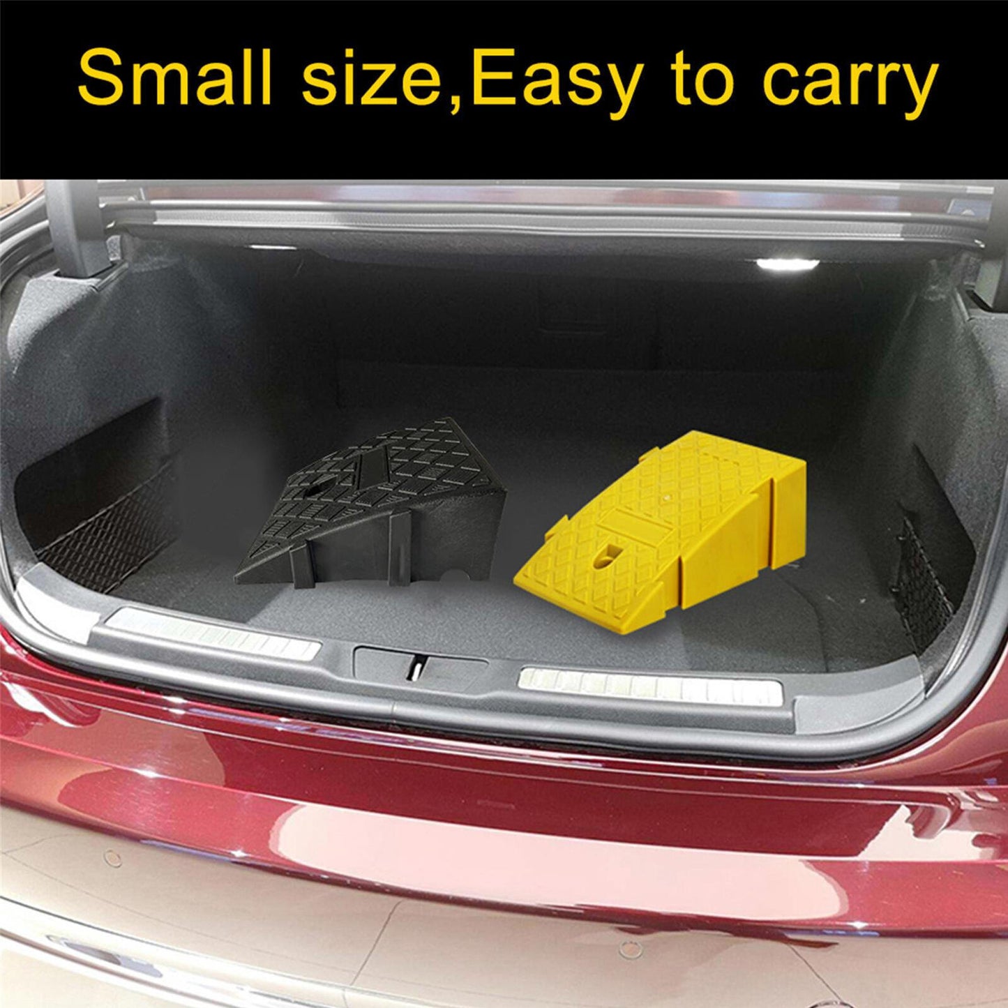 Yellow Curb Ramp Pair for Driveway and Vehicle Access - Heavy Duty PVC