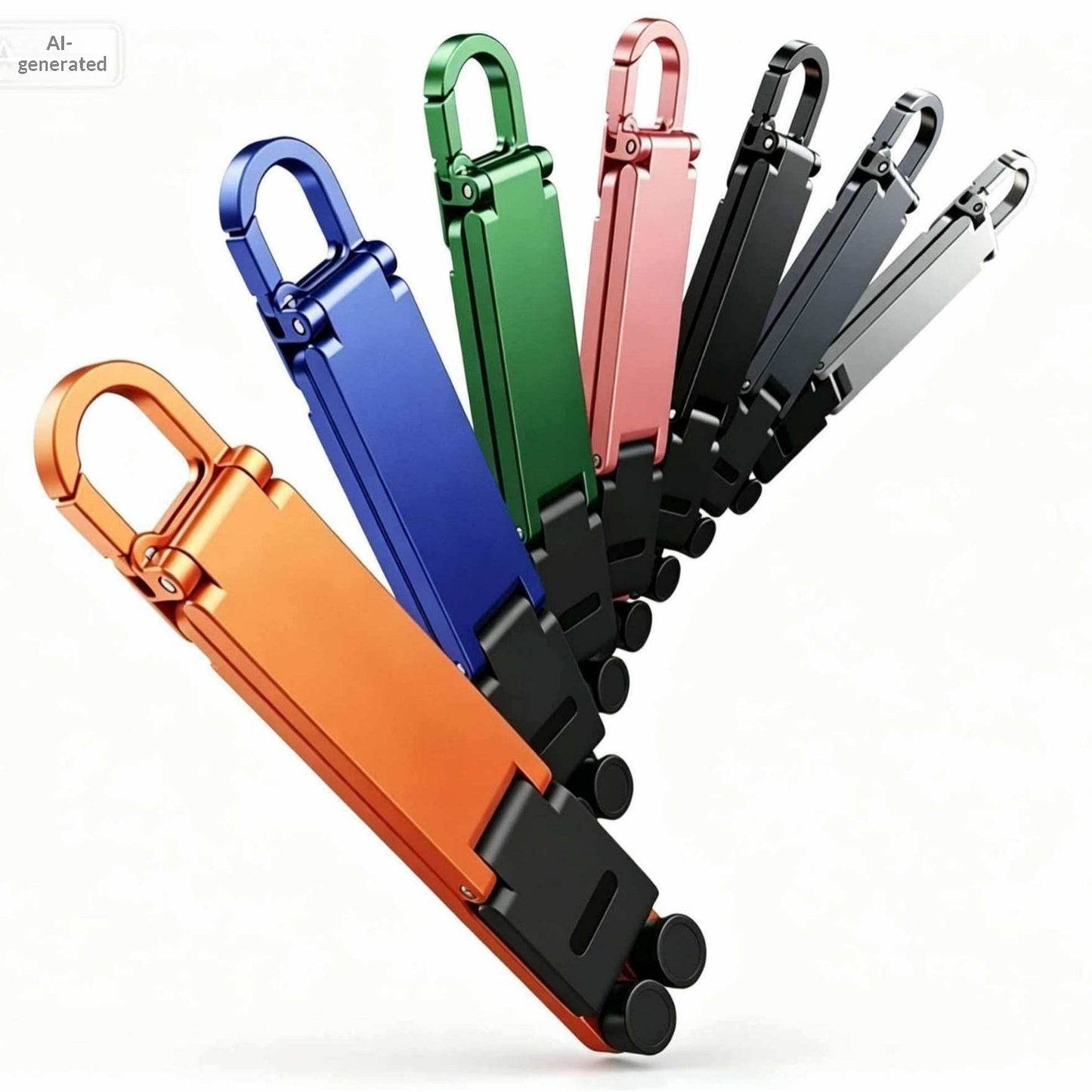 Mini Multi-Function Keychain Phone Stand and Hook - Portable Desk Organizer
