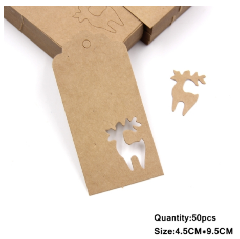 Tree-Shaped Kraft Paper Labels for Christmas Decorations - Pack of 10