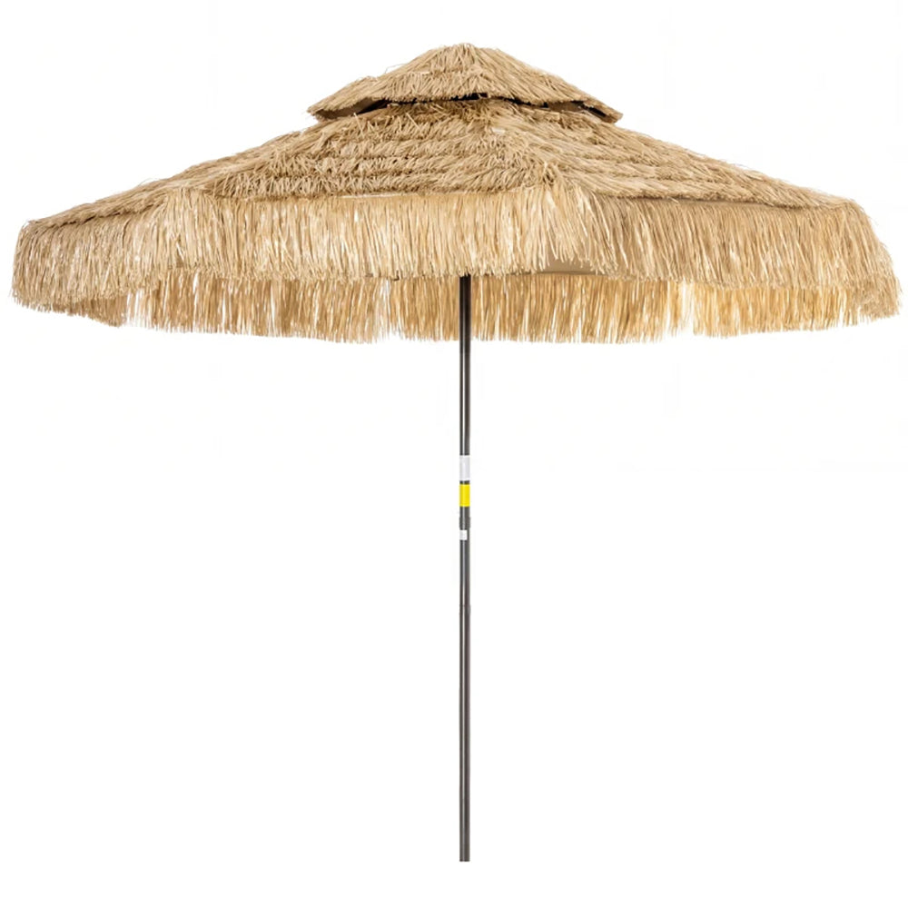 8.5 FT Tropical Hawaiian Patio Umbrella with Straw Tassels