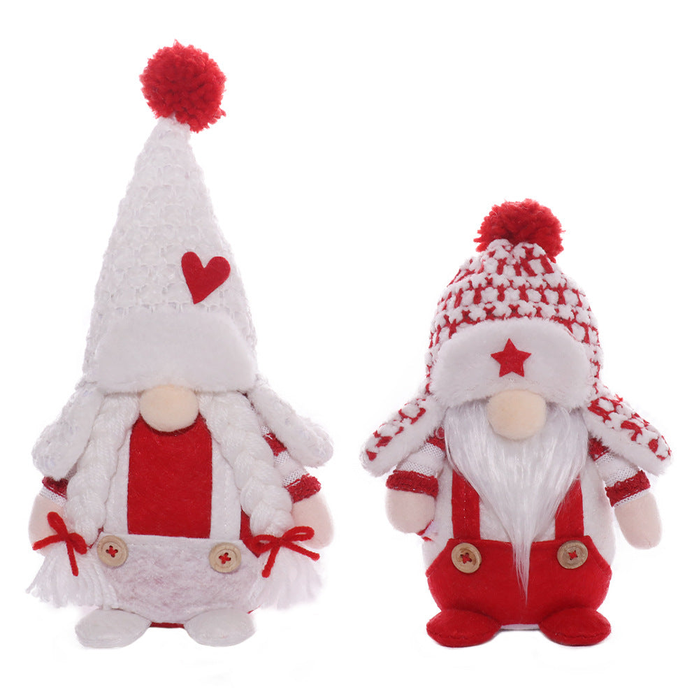 Christmas Couple Ushanka Doll Decoration - Faceless Holiday Figurines