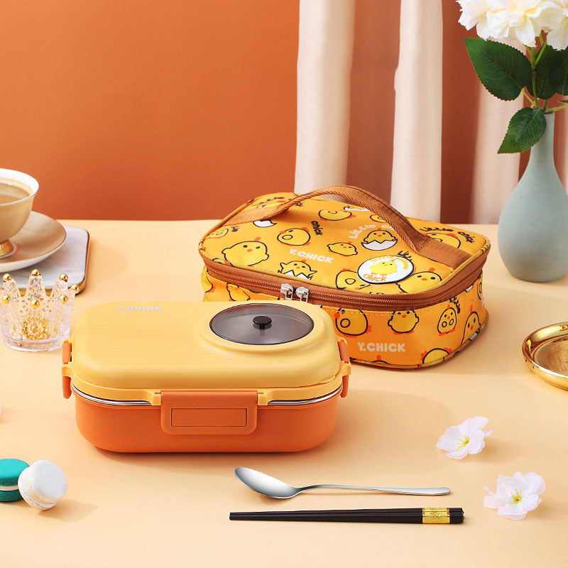 Cartoon Insulation Lunch Box - Stainless Steel Double Layer Food Container
