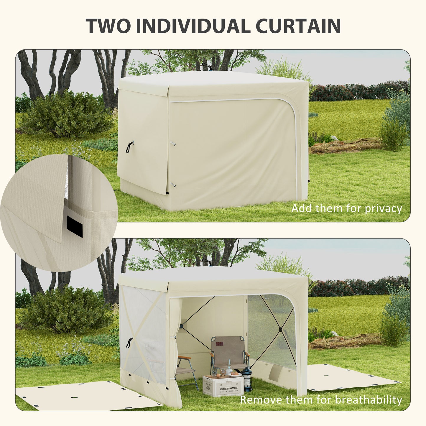 Pop Up Canopy Tent - UV-Resistant Sun Shade Shelter for 3-5 People