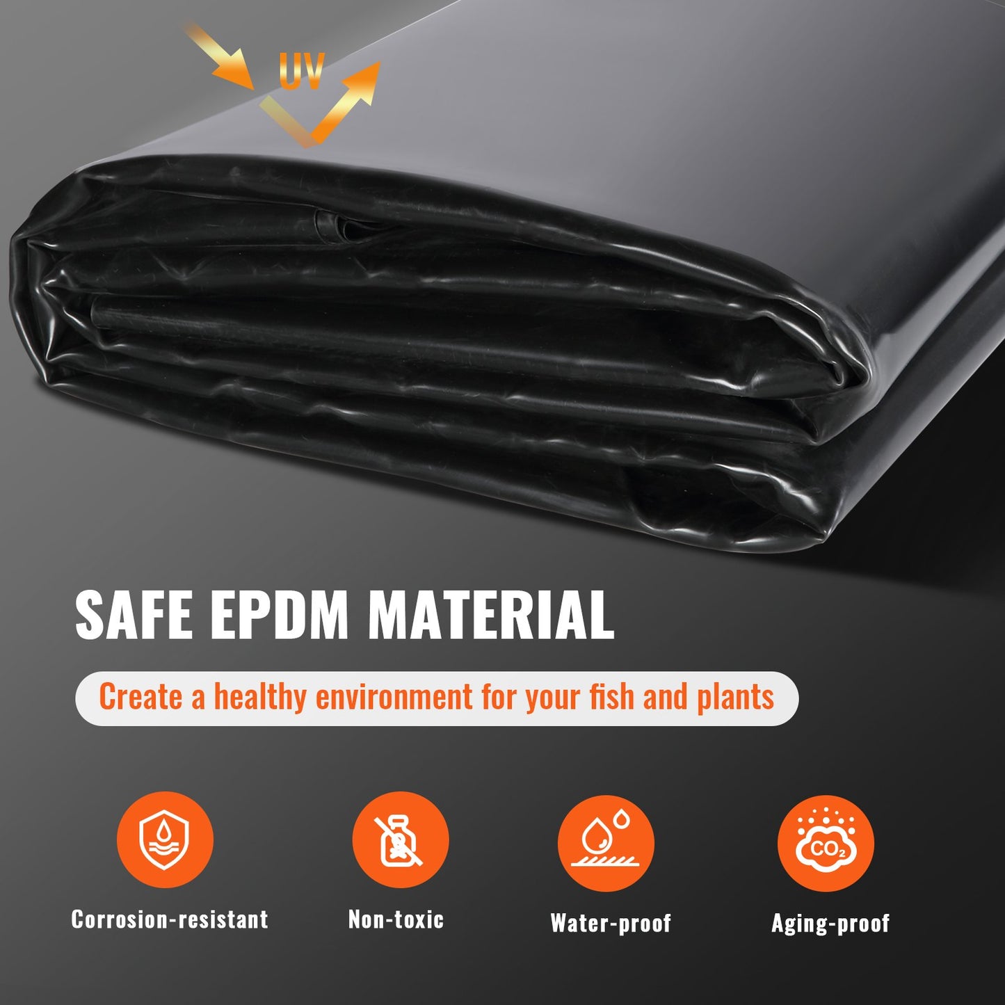 20x25 ft Pond Liner - 45 Mil Thick EPDM Water Garden & Fish Pond Underlayment