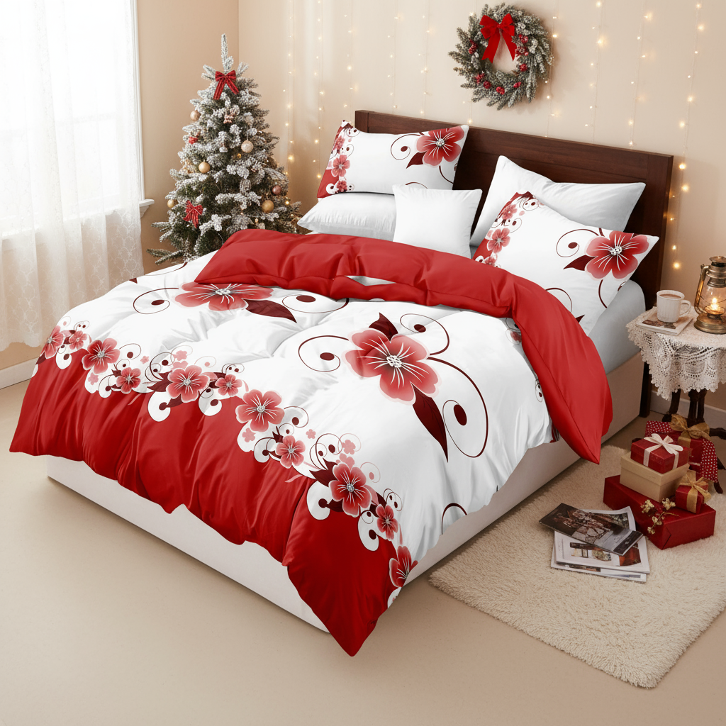 5-Piece Floral Duvet Cover Set - Reversible Botanical Bedding