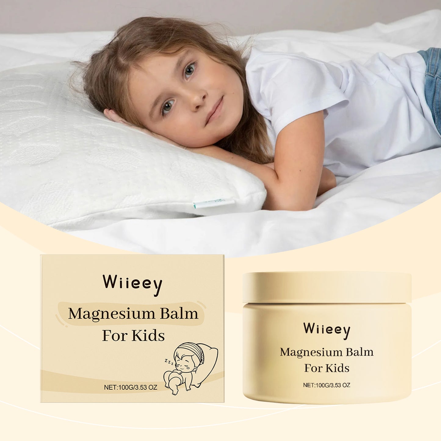 Magnesium Bedtime Soothing Cream for Kids - Calming Lavender Sleep Support