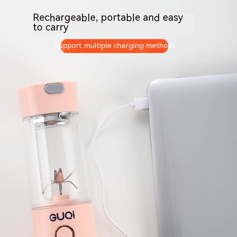 Electric Fruit Juicing Cup with Cross Blade, 320ml Glass & Battery
