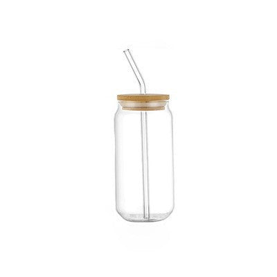 Transparent Borosilicate Glass Cup with Lid & Straw - Modern Drinkware