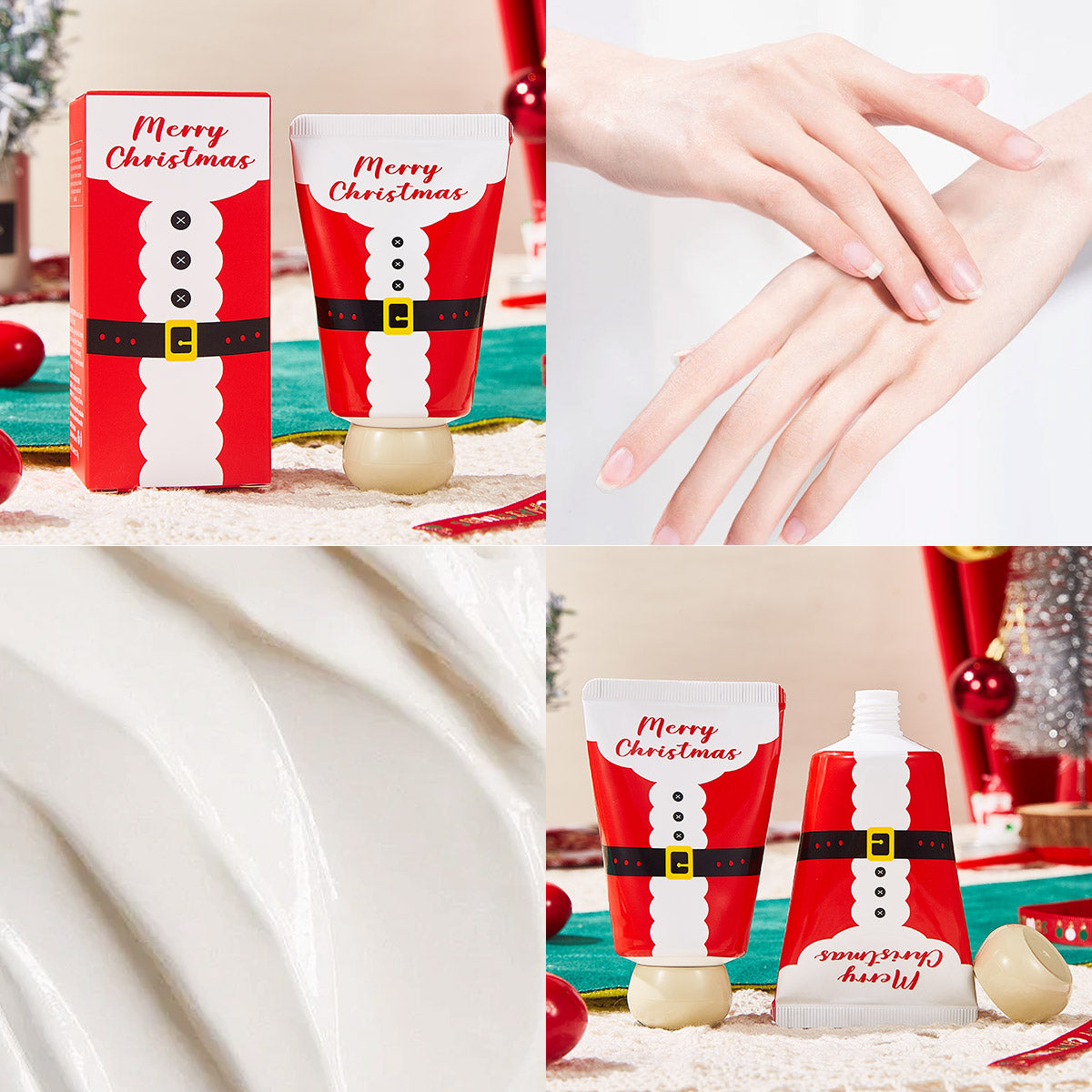 Santa Claus Hand Cream Set - Moisturizing Glycerin & Ceramide Treatment