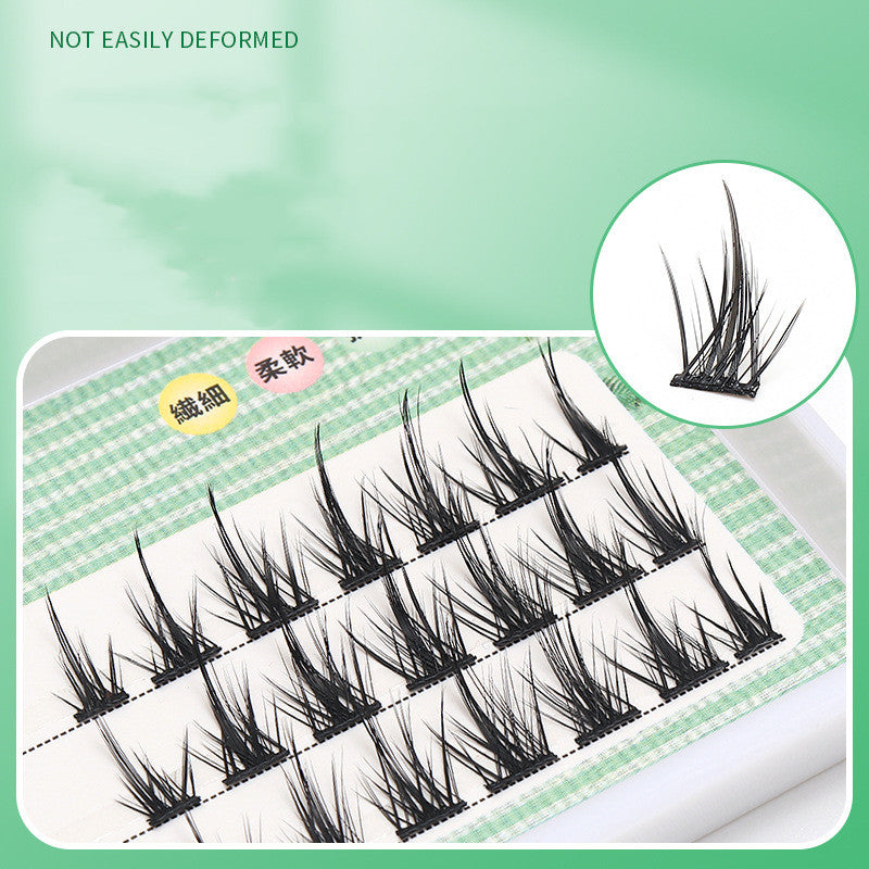 False Eyelashes Segmented Little Devil - Single Line, Hard Stem, Cut Style