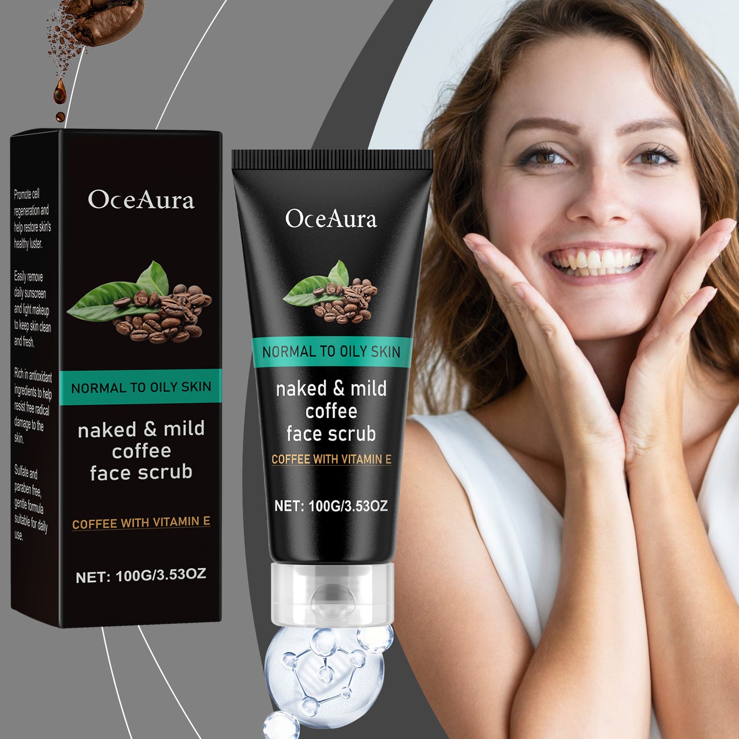 Caffeine Facial Cleanser - Gentle Exfoliating Pore-Clearing Face Wash