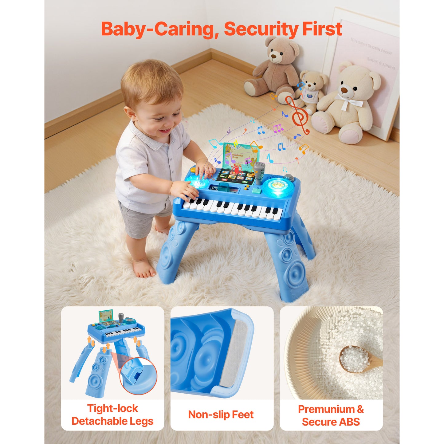 Baby Musical Activity Table with 133 Sounds LED DJ Turntable & Recording - Toddler Toy Gift