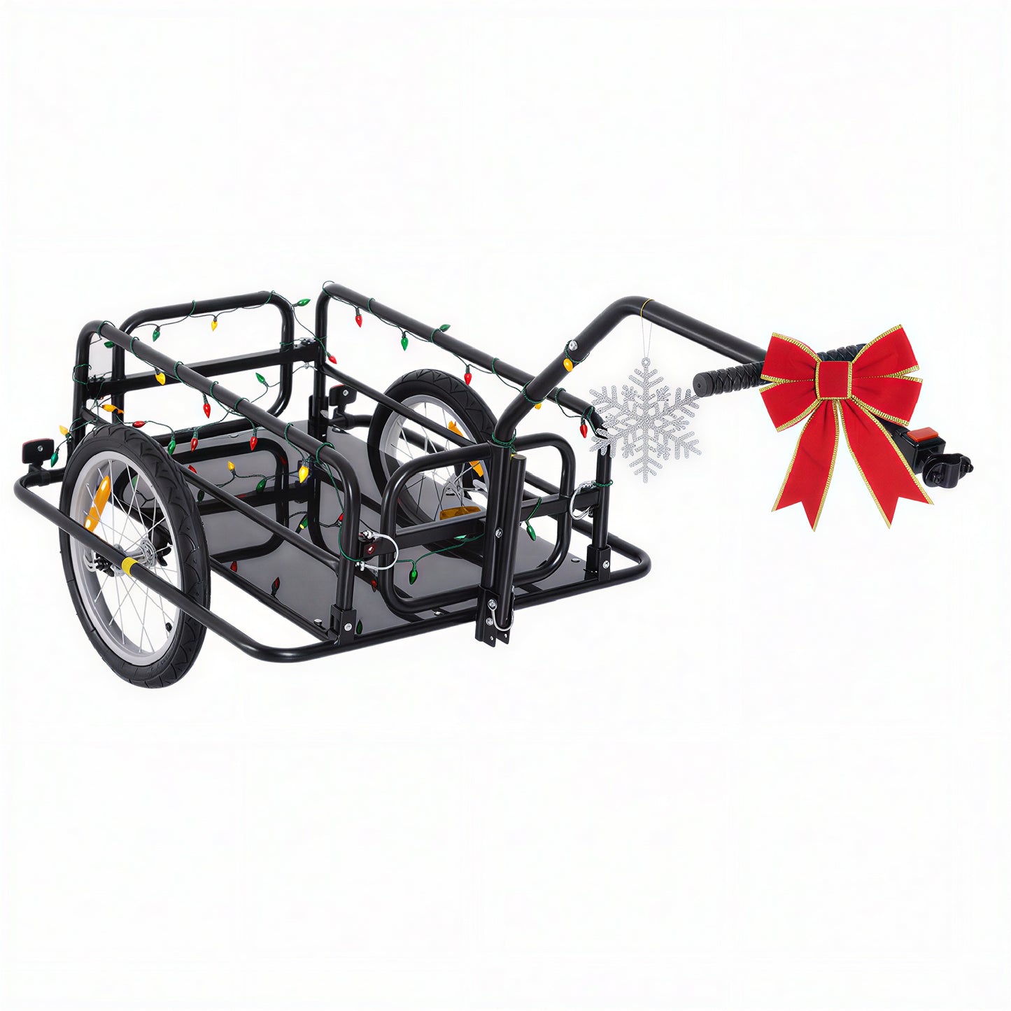 Foldable Bike Cargo Trailer Cart - 88 lbs Capacity, Black