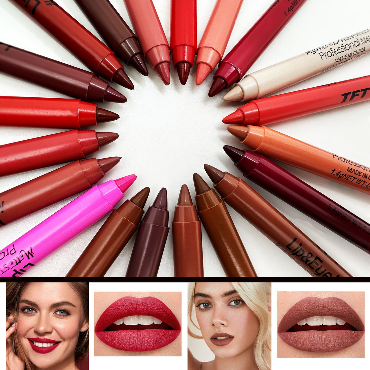 Matte Lip Liner - Discoloration Resistant Outline Lipstick 20 Colors