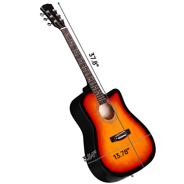 41-Inch Sunset Color Cutaway Dreadnought Acoustic Guitar Set