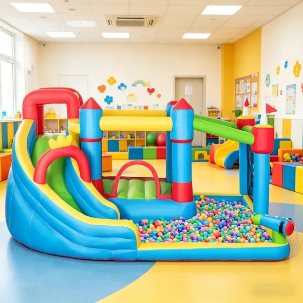 Inflatable Bounce House with Slide and Climbing Wall