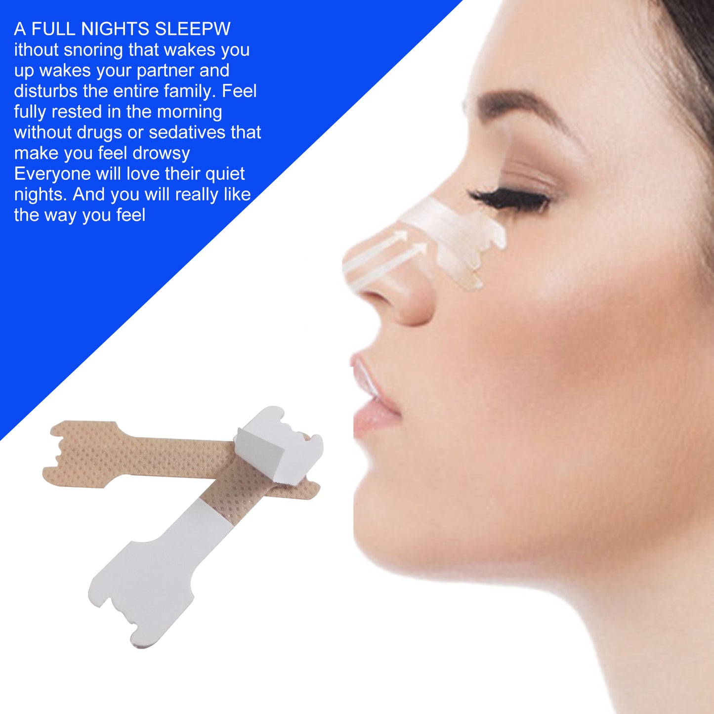 Breathable Nasal Strips for Snoring Relief and Nasal Congestion
