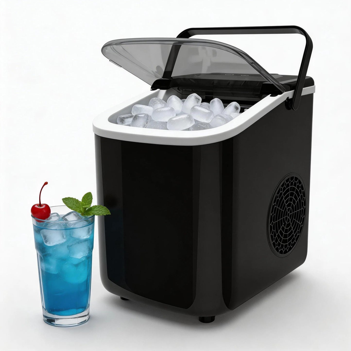 Portable Countertop Ice Maker Compact, Self-Cleaning, With Handle