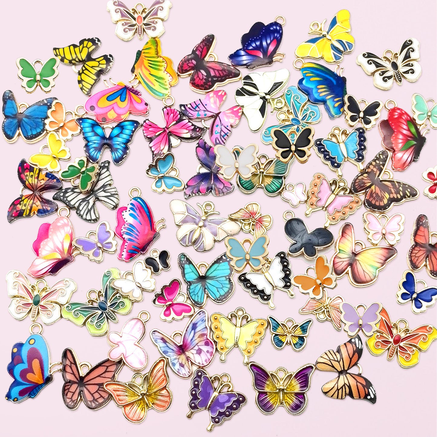 126 Multi-Color Butterfly Charms for Jewelry Making