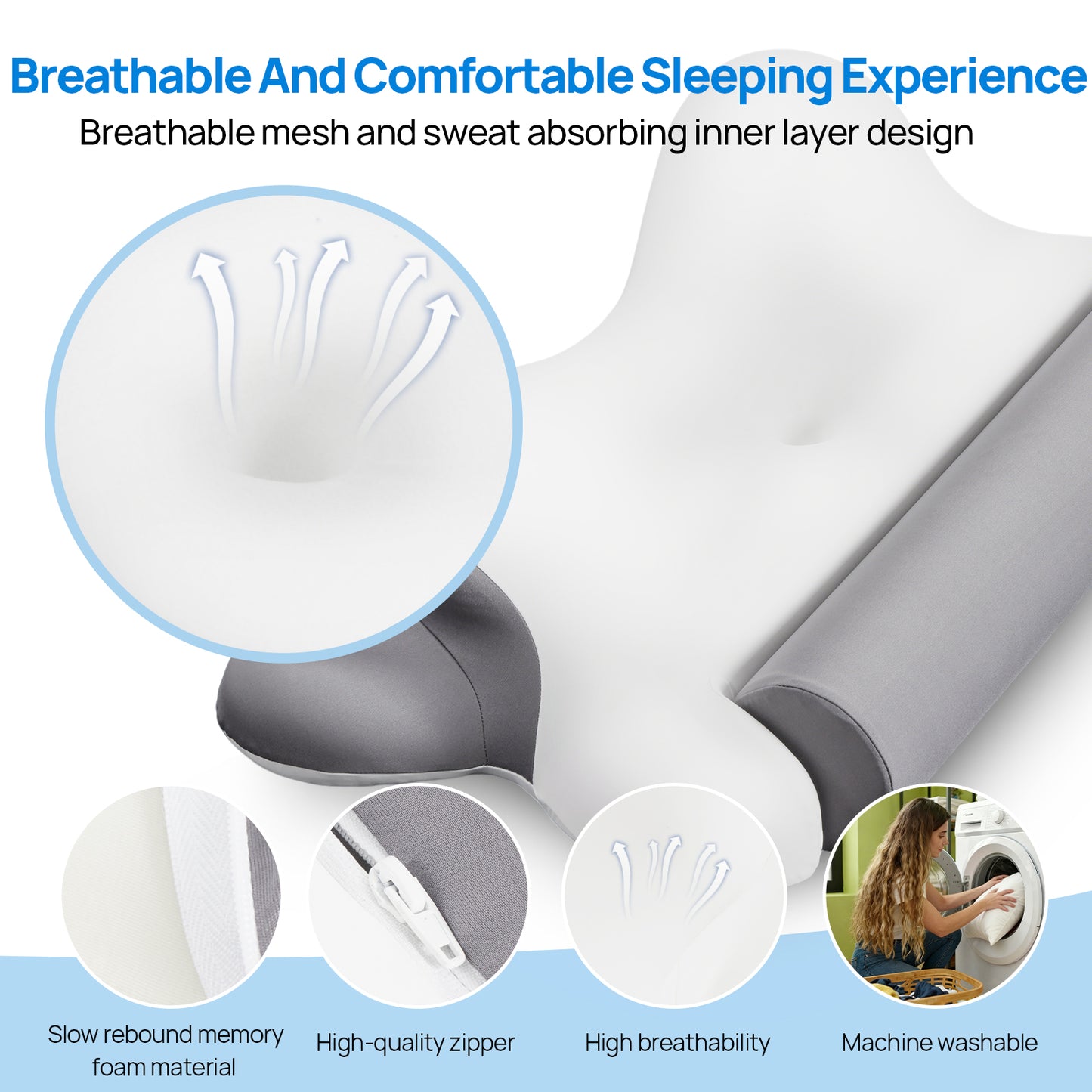 Cooling Ergonomic Memory Foam Neck Pillow - Multiple Variants