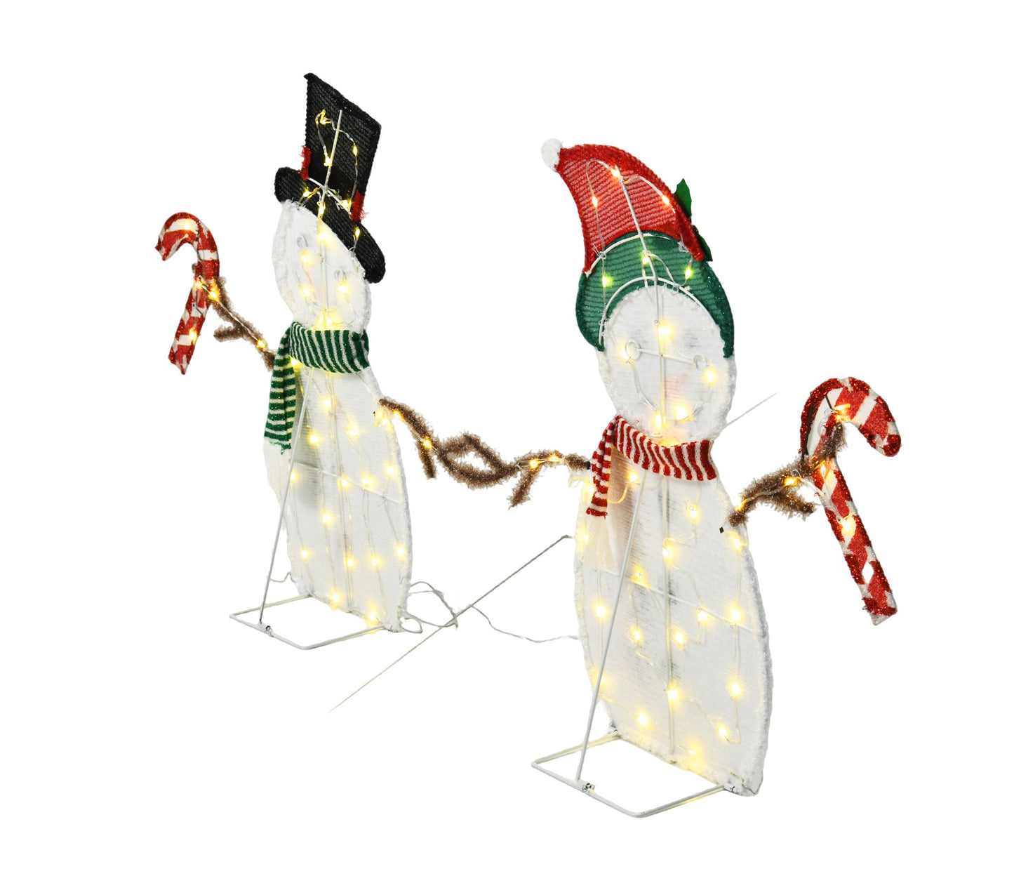 Heart-Shaped Snowman LED Lights for Holiday Decor