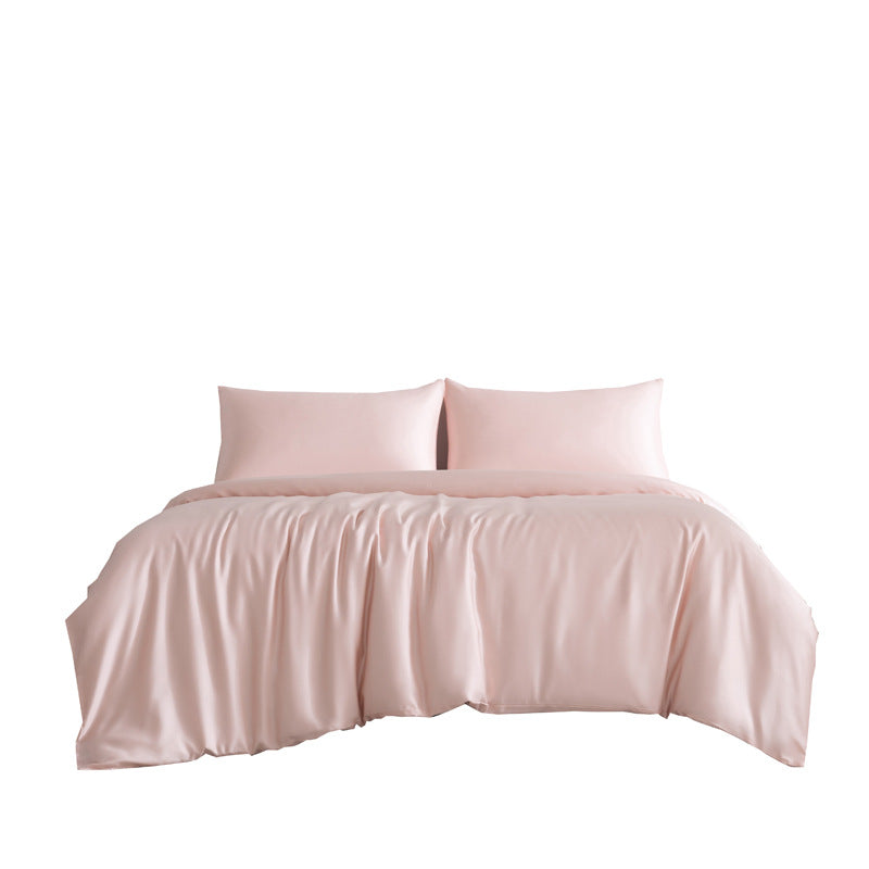 Lyocell Bed Sheet Set with Fitted Sheets and Quilt Cover - Light Luxury Bedding