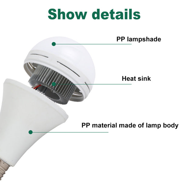 R70 LED Rechargeable Emergency Floodlight Bulb with Hook - 130x70mm
