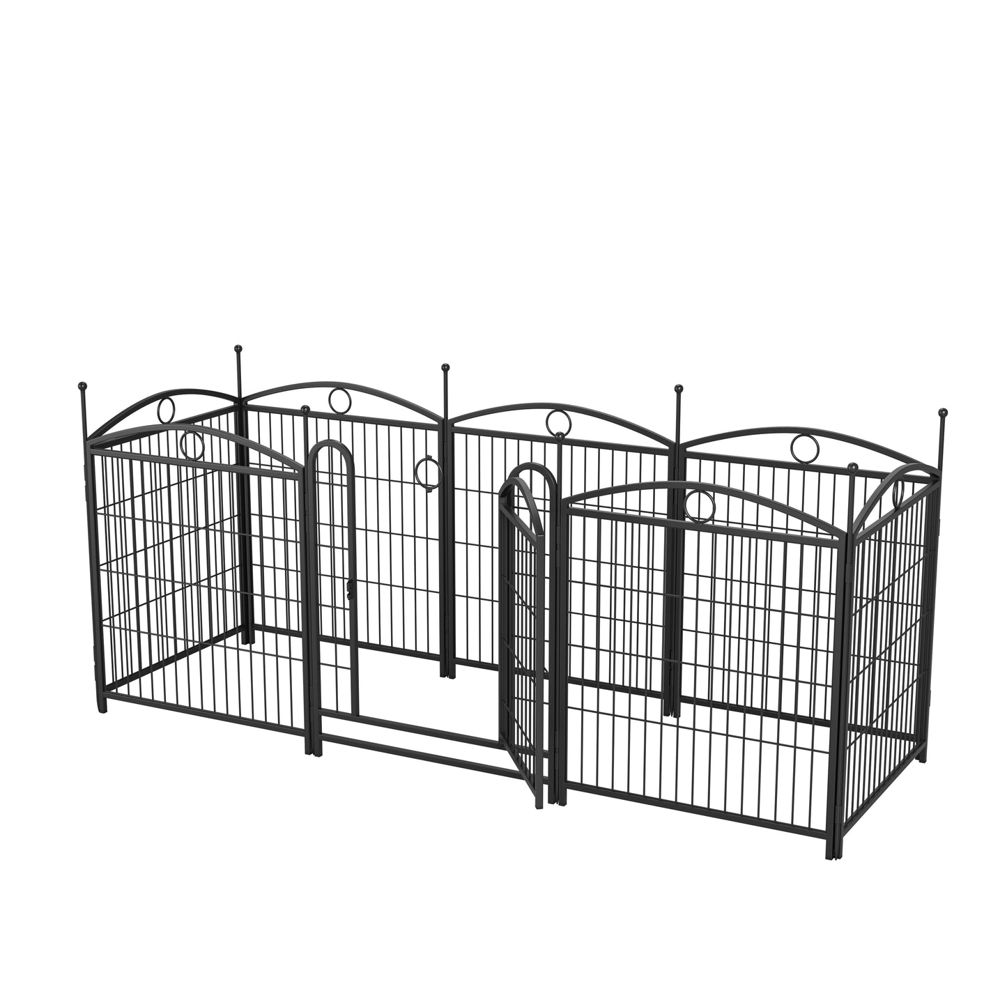 Indoor Outdoor 32 Inch Metal Dog Playpen with Doors - Heavy Duty Pet Fence