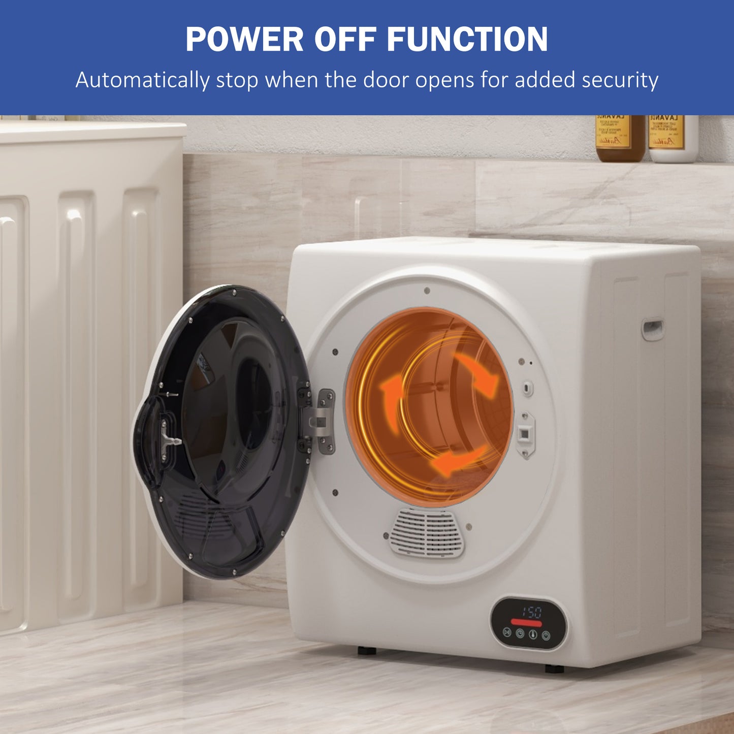 Portable Clothes Dryer 1.5 cu.ft Compact Laundry Dryer for Apartments Dorms RVs - White