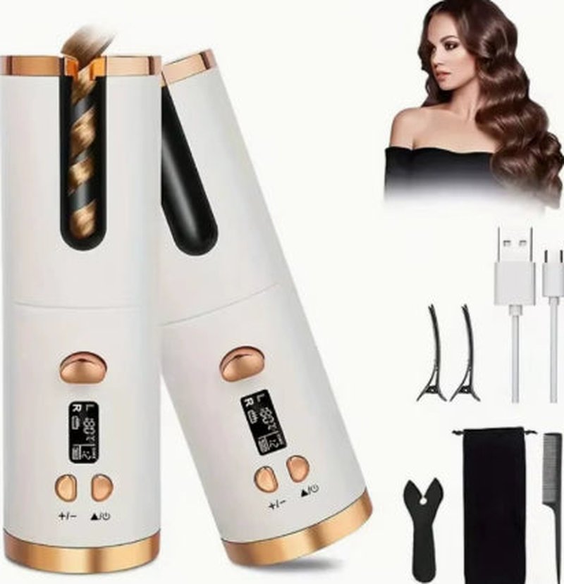 Portable Wireless USB Curling Iron for Hair Styling, Mini & Automatic