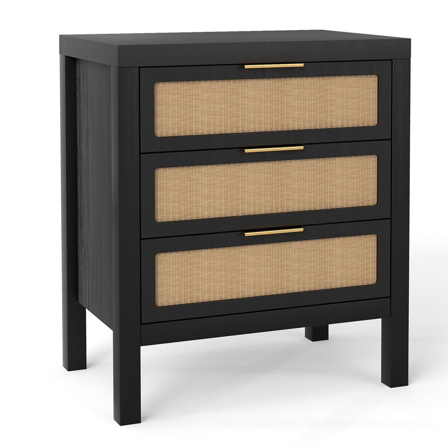 Bedside Table 3 Layers Large Capacity Storage Drawer Design