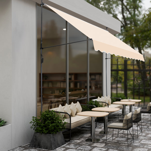 Retractable Patio Awning - Khaki Sun Shade Shelter
