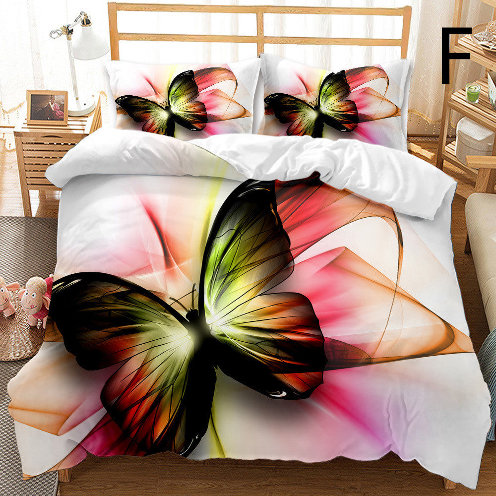 Butterfly Series Bedding Quilt Cover Set - Modern 3-Piece Bed Linen
