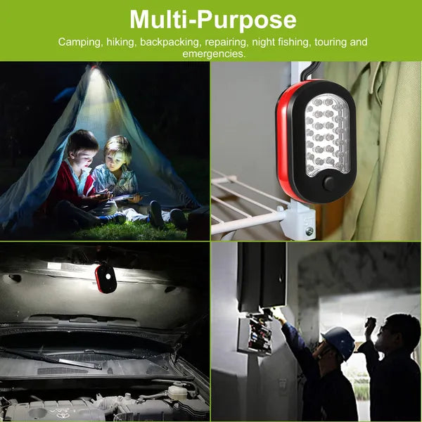Portable Work Light 27 LEDs Magnetic Hang Lantern with Hook for Camping Hiking Emergency