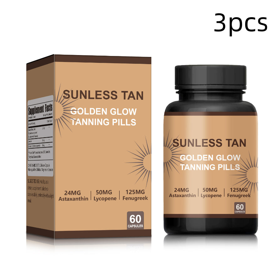 Natural Color Lasting Solid Sun Tanning Capsules 60 PCs