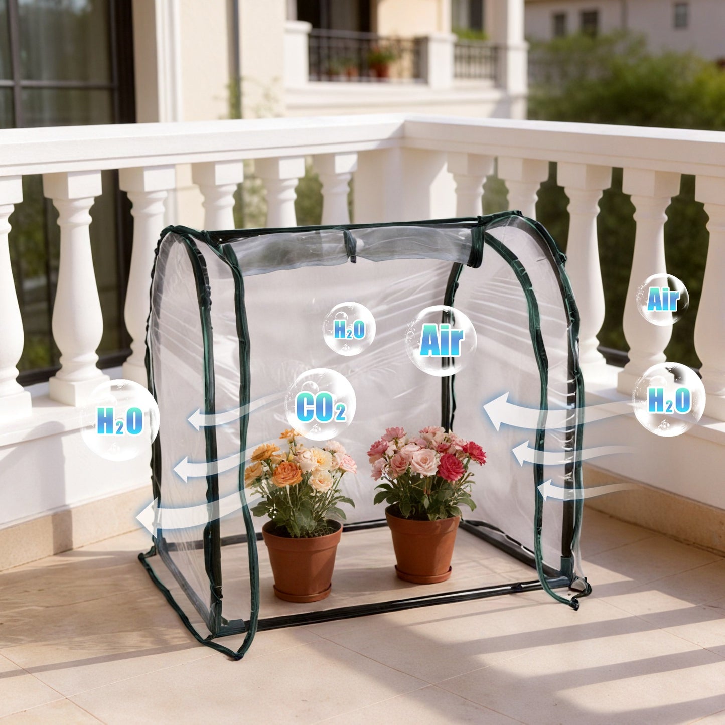 Portable Mini Greenhouse for Seed Starting Indoor Outdoor Garden Tent - Green