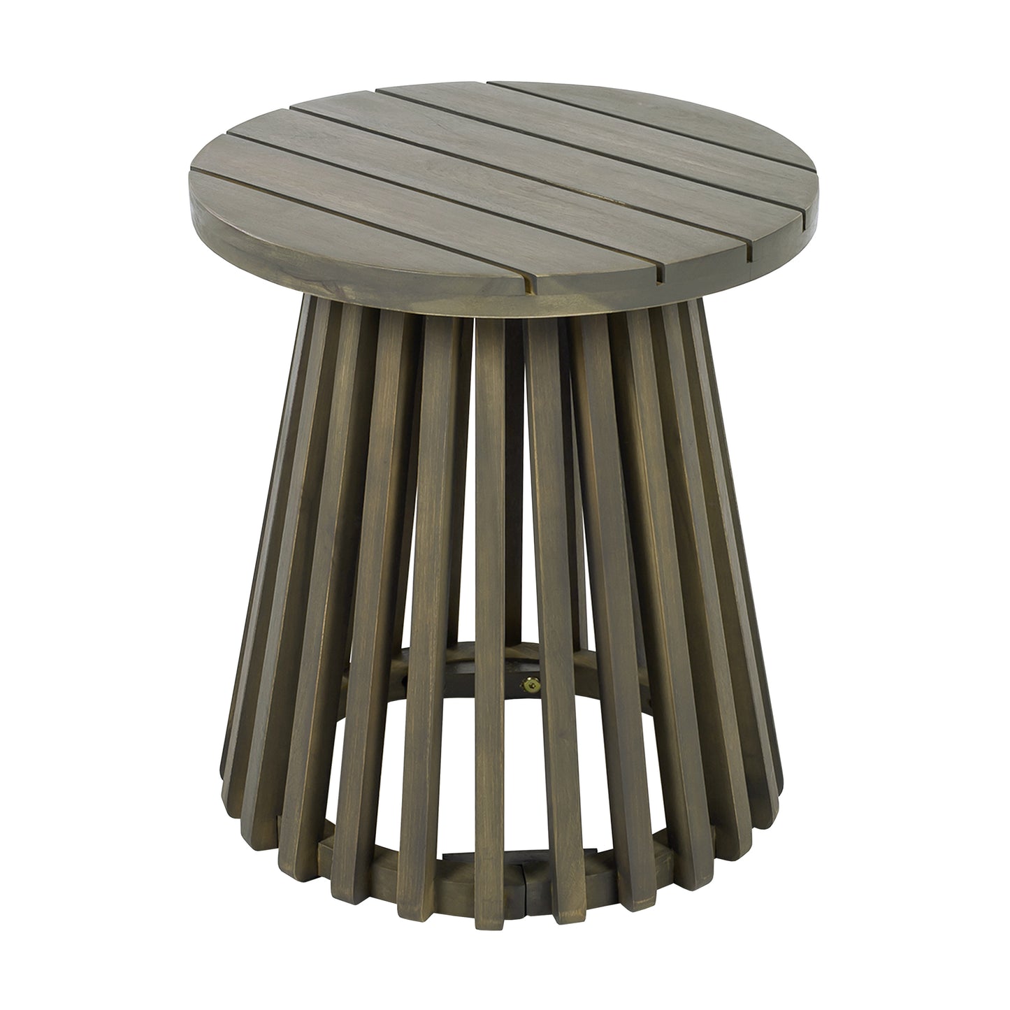Outdoor Acacia Wood Patio Side Table, Round Coffee Table For