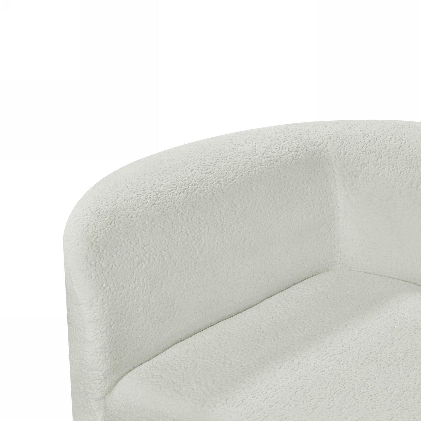 116" Modern Curved Sectional Sofa - Beige Upholstery, 2-Piece Set