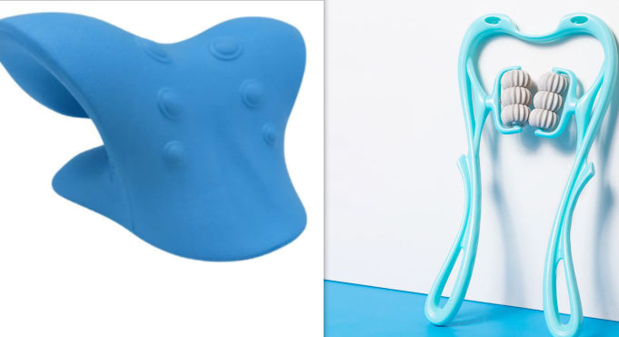 Manual 6-Roller Cervical Neck Massager - Deep Tissue Trigger Point Relief